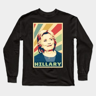 Hillary Clinton Vintage Colors Long Sleeve T-Shirt